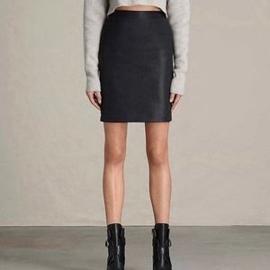 All Saints Leather Pencil Skirt